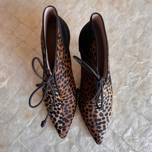 Ulla Johnson Suede & Calf Hair booties animal print brown textured sz 39 cheetah - Picture 3 of 10